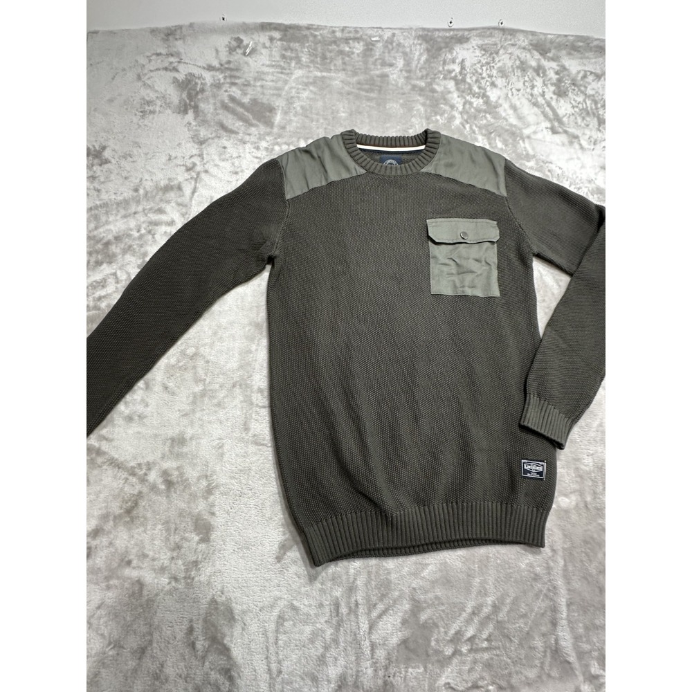 Lindbergh Sweater Pullover Men's Size Large Green Front Pocket Textured Golf EUC